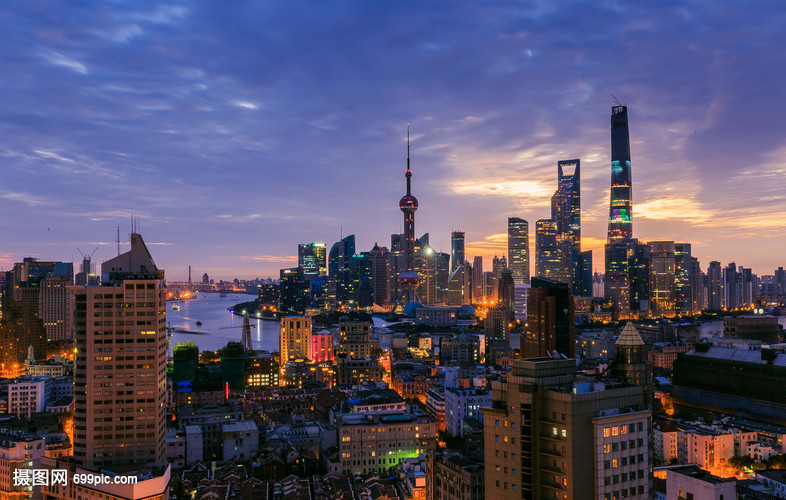 上海外灘陸家嘴夜景風光